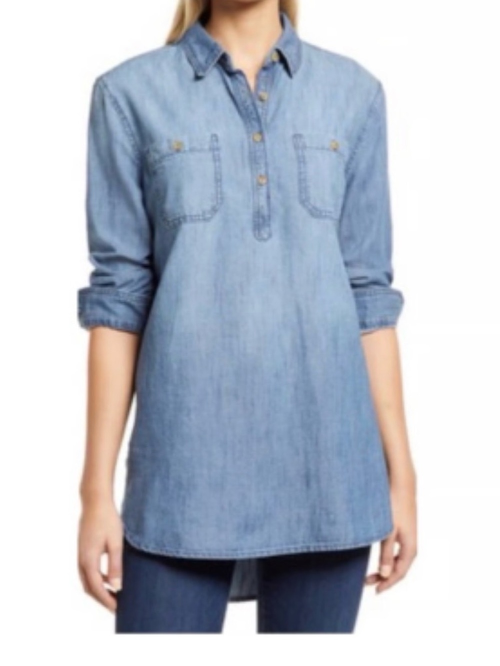 Caslon Light Blue Denim Button-Up Shirt